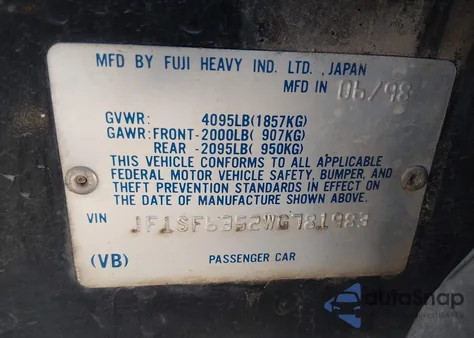 1998 Subaru Forester L из США, поврежденный, VIN JF1SF6352WG781983